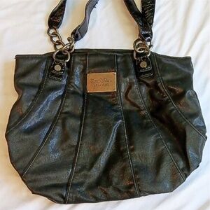 Simply Vera Vera Wang Faux Leather Black Tote Bag